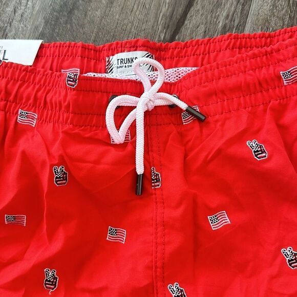 Trunks Surf & Swim Co. Sano Embroidered Regular Fit Swim Trunks Mens Red XXL NWT - Picture 7 of 7